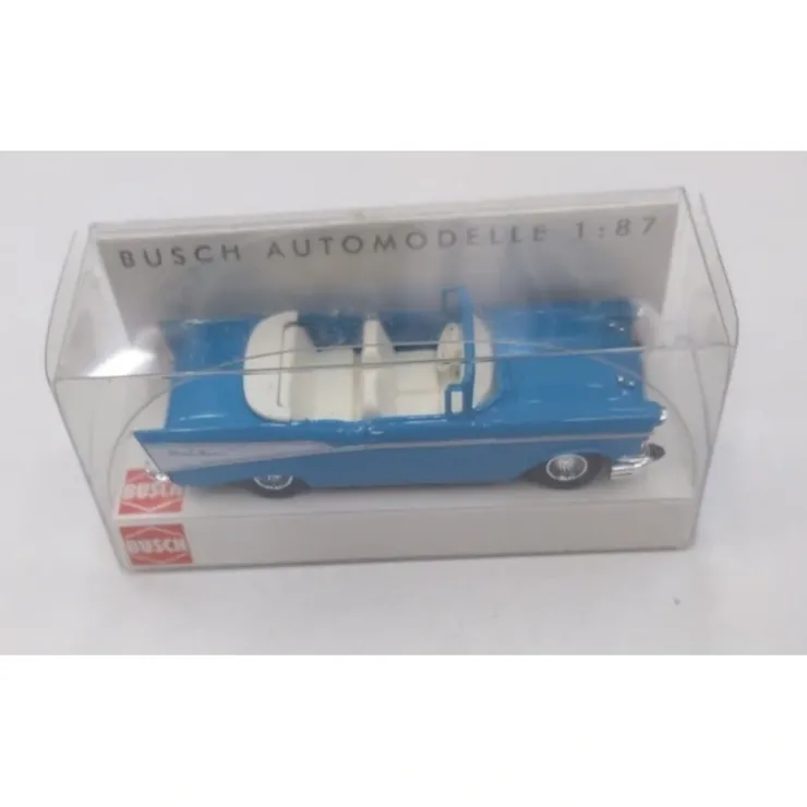 Trains-Busch 45007 1:87 Teal 1957 Chevy Bel Air Convertible - Quality Trains and Accessories Galore