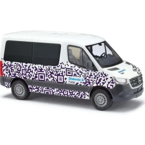 Busch 53458 HO Assembled Diakonie Fulda 2018 MB Sprinter High-Roof Ambulance - Quality Trains and Accessories Galore