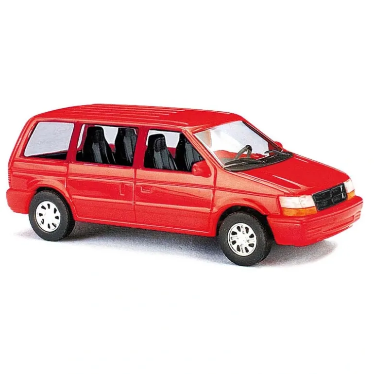 Busch 89118 HO Assembled Red 1990 Dodge Ram Van - Quality Trains and Accessories Galore