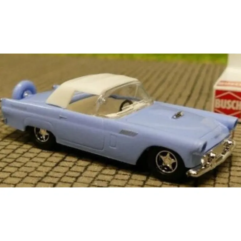 Busch 45211 HO Baby Blue Ford Thunderbird w/White Top Converible - Quality Trains and Accessories Galore