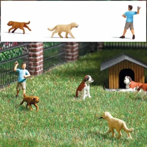 Busch 7896 HO Retrieve Game with Dogs Figure Set - Quality Trains and Accessories Galore