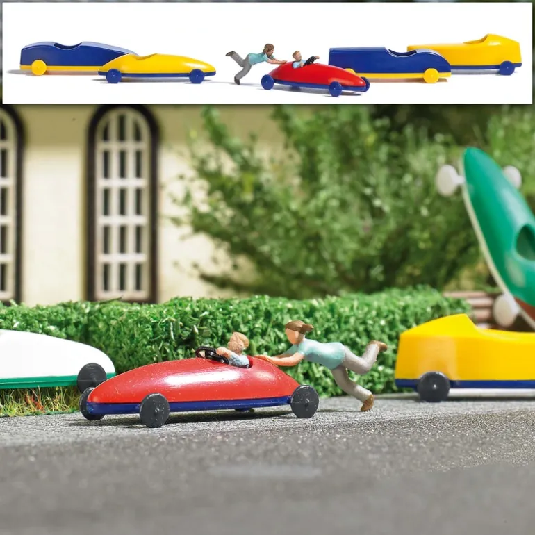 Busch 7944 HO Soapbox Cars Figure Set - Quality Trains and Accessories Galore