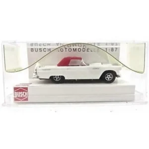 Busch 45211 HO White Ford Thunderbird w/ Red Top - Quality Trains and Accessories Galore