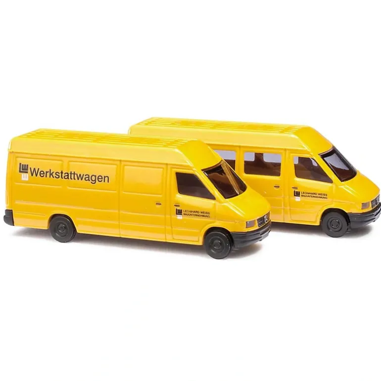 Busch 9793 N Leonhard Weiss Mercedes-Benz Sprinter Set (Set of 2) - Quality Trains and Accessories Galore