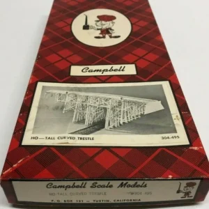 Campbell Scale Models 304-495 HO Tall Curved Trestle Building Kit - Quality Trains and Accessories Galore