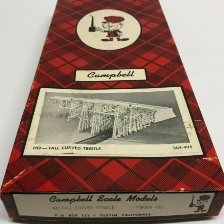 Campbell Scale Models 304-495 HO Tall Curved Trestle Building Kit - Quality Trains and Accessories Galore