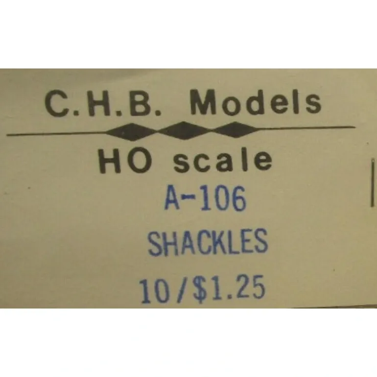 C.H.B. Models A-106 HO Shackles (Pack of 10) - Quality Trains and Accessories Galore