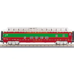 Passenger Cars-30-68270 - Christmas 60 Streamlined Full-Length Vista Dome Car w/LED Lights - Quality Trains and Accessories Galore