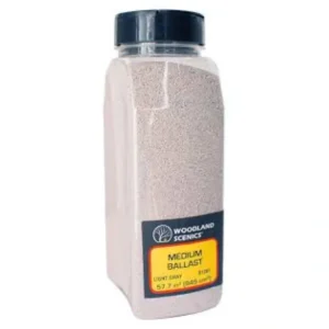 Scenery Supplies-1381 - Light Gray / Medium Ballast / 32 oz Shaker - Quality Trains and Accessories Galore