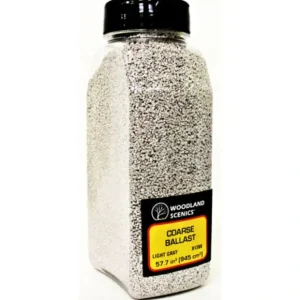 Scenery Supplies-1388 - Light Gray Coarse Ballast / 32 oz Shaker - Quality Trains and Accessories Galore
