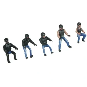 Accessories-30-11091 - O Gauge 5-Piece Motorcycle Figure Set #1 - Quality Trains and Accessories Galore