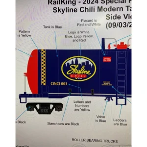 O Rolling Stock-30-73638 - Skyline Chili Modern Tank Car #CINCI 003 / Special Projects - Quality Trains and Accessories Galore