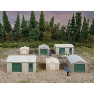 Walthers 933-4123 HO Metal Yard Sheds Building Kit (Set of 6) - Quality Trains and Accessories Galore> Shop