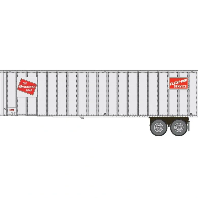 Walthers 949-2603 HO Milwaukee Road Flexi-Van 40' Trailer #1 (Pack of 2) - Quality Trains and Accessories Galore> Hot