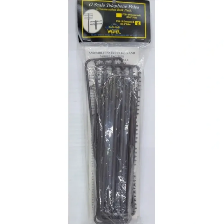 Weaver P740 O Scale Telephone Poles (36 Cross Arms, 18- 6" Poles) - Quality Trains and Accessories Galore> Clearance