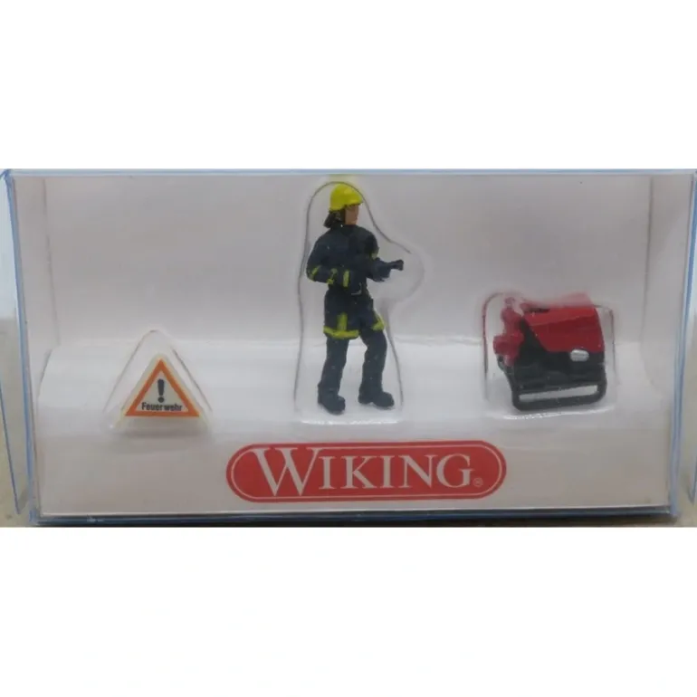 Wiking 0190126 1:87 Fire Fighter Character with Props (Pack of 3) - Quality Trains and Accessories Galore> Online